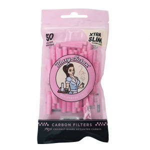 Blazy Susan Pink Purize Filter Tips (Activated Carbon) - Xtra Slim - 50ct Bag